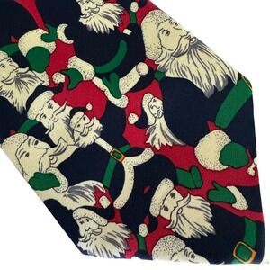Mercedes High Fashion Santa Claus Silk Necktie Mens Blue Red Green Christmas